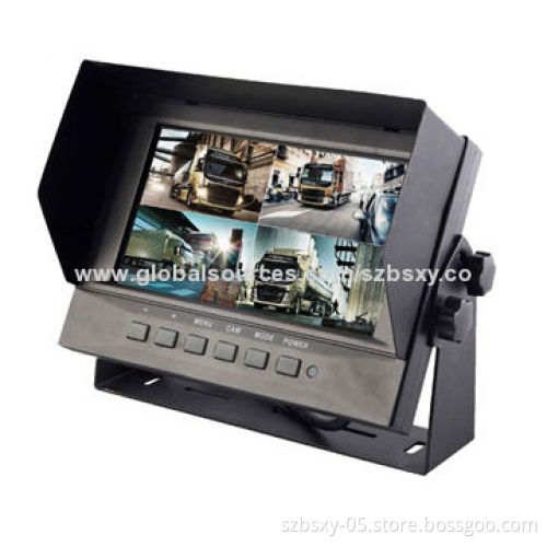 7-inch Waterproof Digital Monitor for Fire Trucks with Quad Function